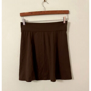 City Tech Womens Mini Skirt Small Brown Pull On Stretch Grunge Athleisure Y2K